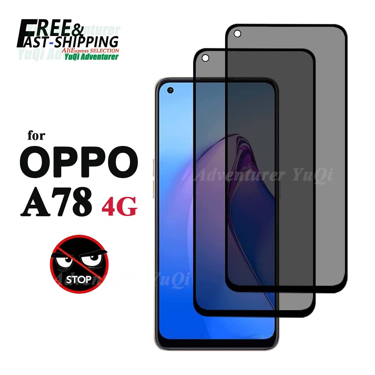 Anti Spy Privacy Glass Case - Protector de pantalla antiespía para OPPO