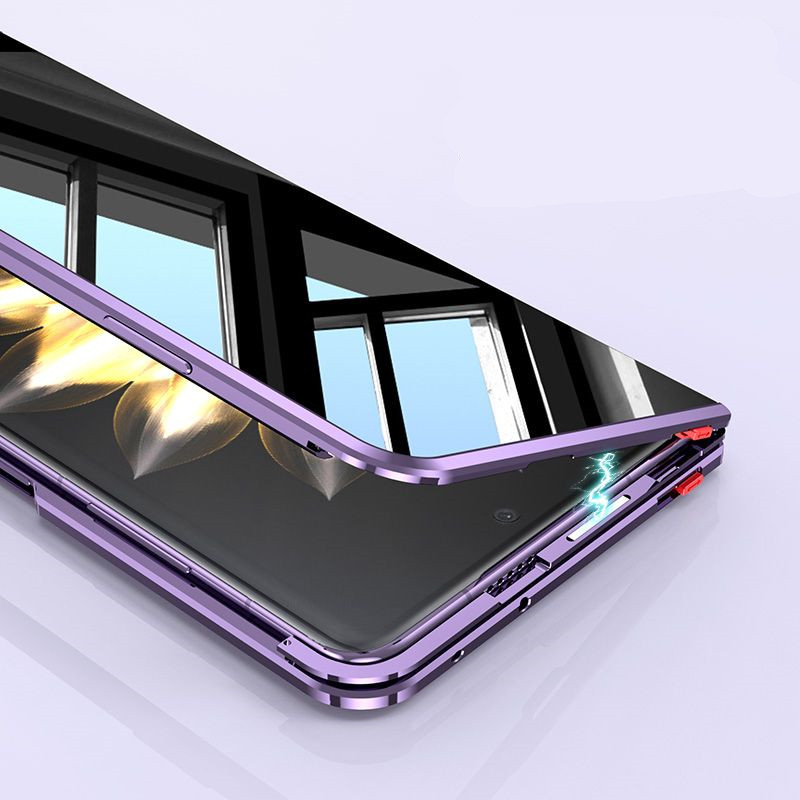 Metal Bumper Aluminum Frame Case - Para Honor Magic V2 MagicV2 Anti-Spy