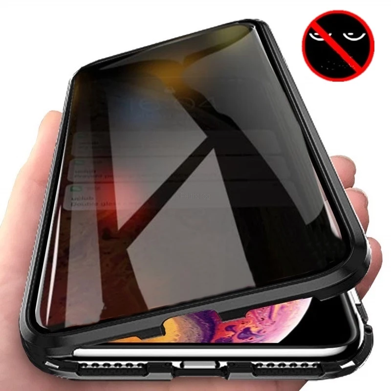 Anti Spy Privacy Glass Case - Funda de Metal de privacidad de