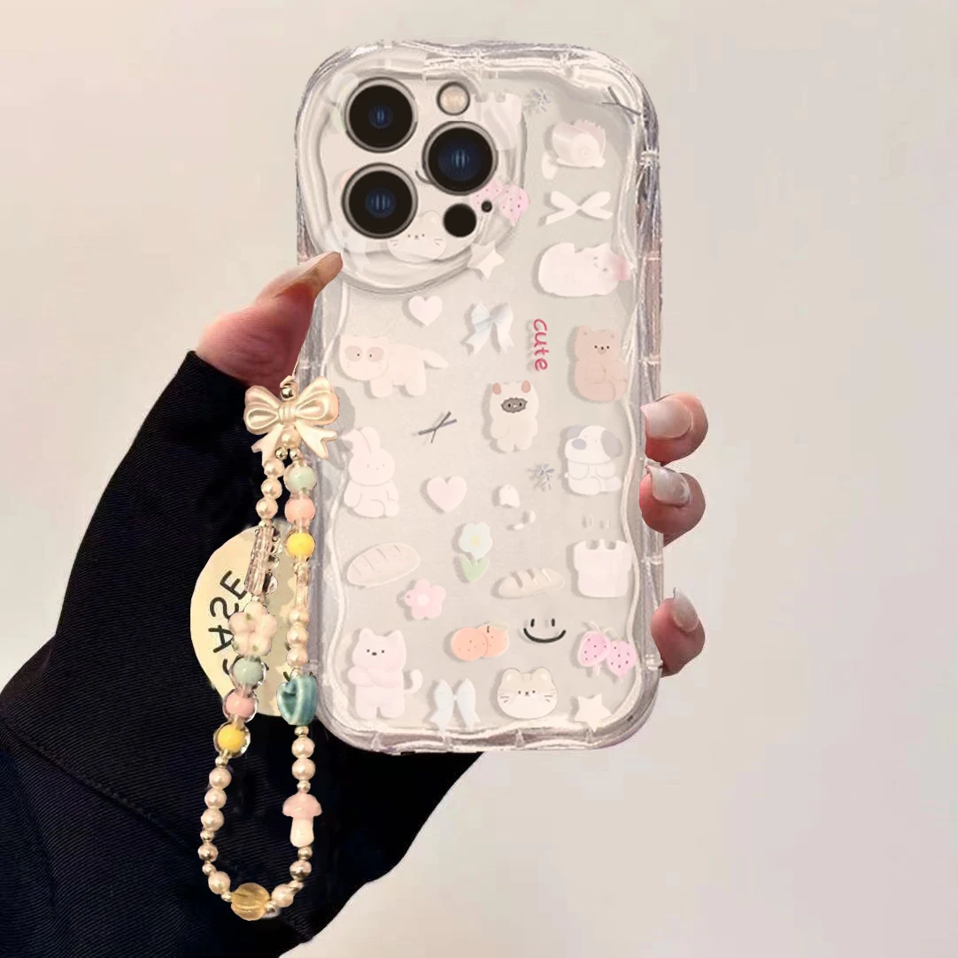 Funda con cadena para la muñec - Cute Cartoon Wrist Strap Silicone Case reseña y precio