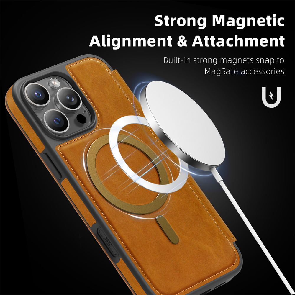 Funda de teléfono de cuero con - Leather Wallet Card Holder Phone Cover reseña y precio