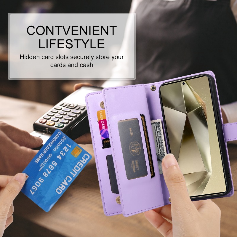 Funda de teléfono tipo bandole - Leather Wallet Card Holder Phone Cover reseña y precio