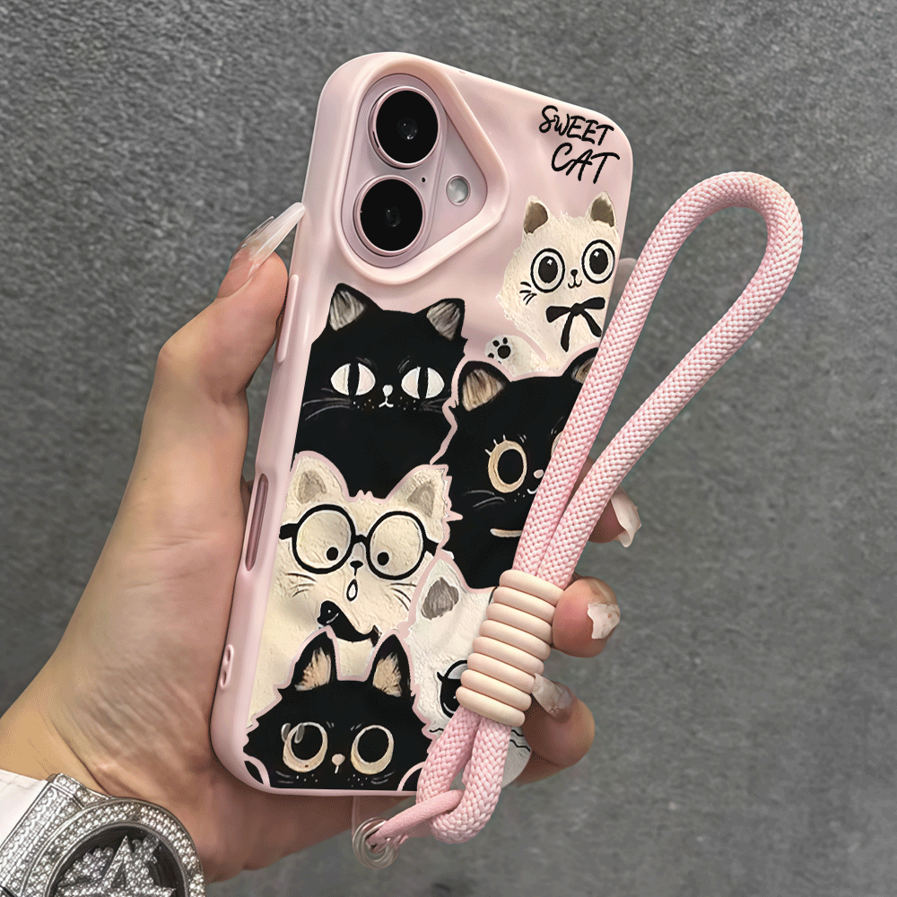 Funda de silicona con correa d - Cute Cartoon Wrist Strap Silicone Case reseña y precio